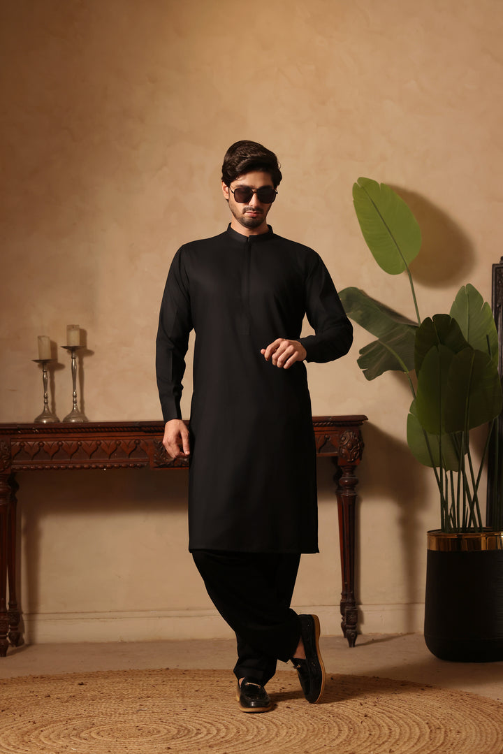 Black Plain Kurta Shalwar | KS-251