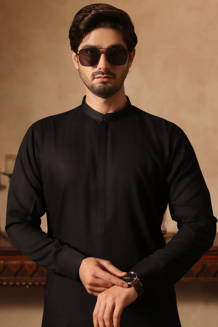 Black Plain Kurta Shalwar | KS-251