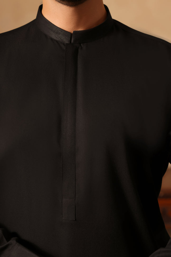 Black Plain Kurta Shalwar | KS-251