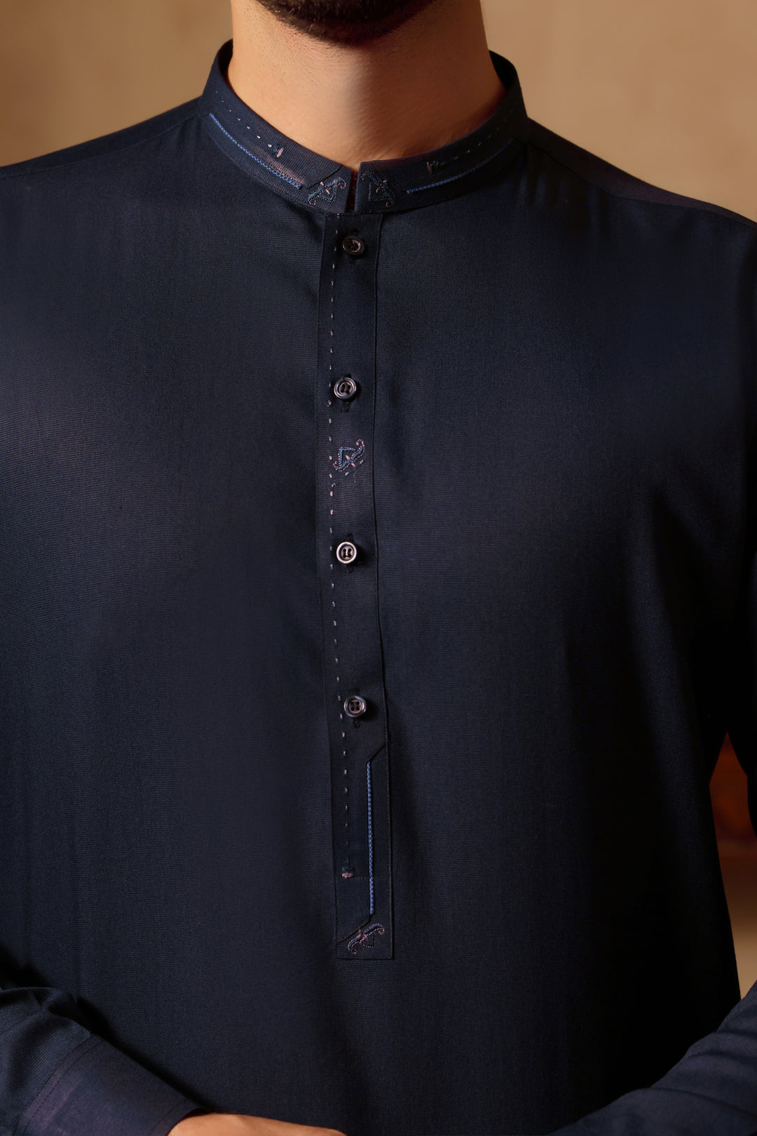 Navy Design Nafees Kurta Shalwar | KS-253