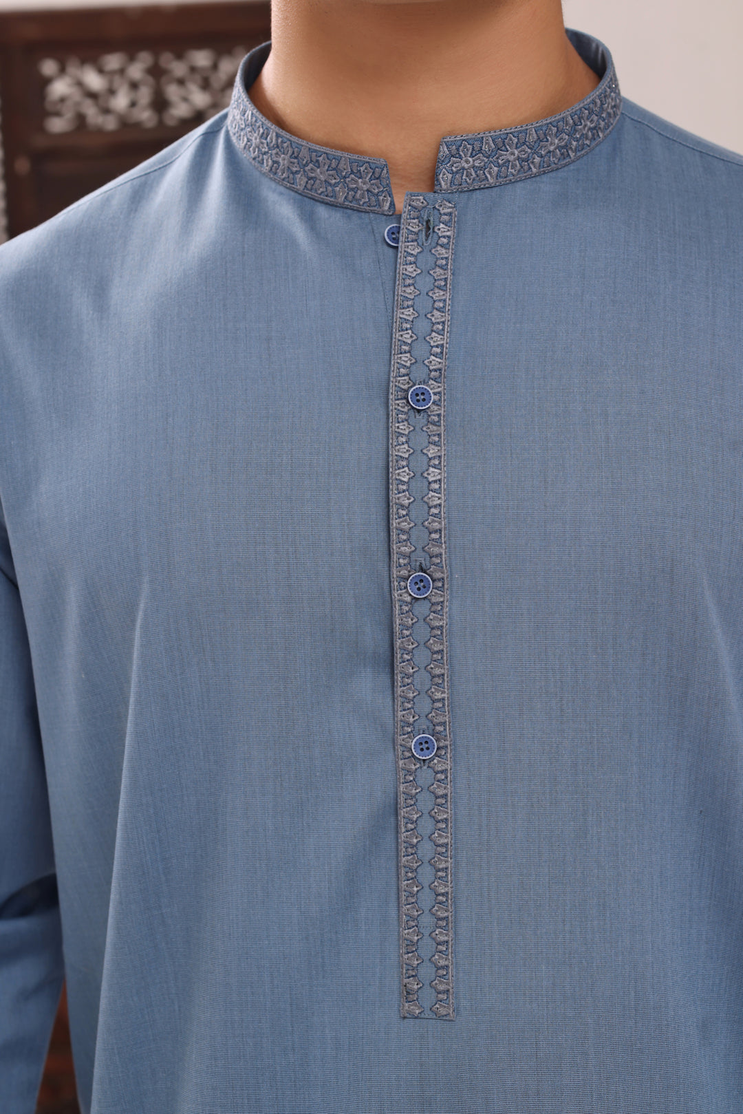 Light Blue Emb Kurta Shalwar | KS-260