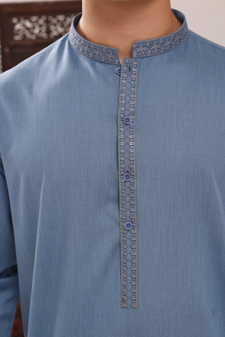 Light Blue Emb Kurta Shalwar | KS-260