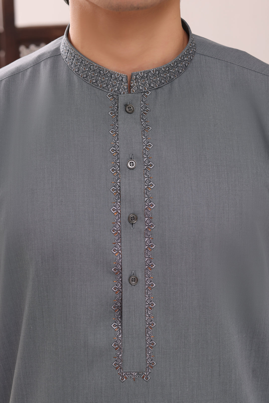 Light Grey Emb Kurta Shalwar | KS-261