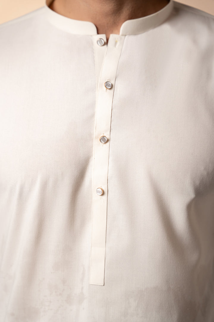 Cream Plain Kurta Shalwar | KS-265