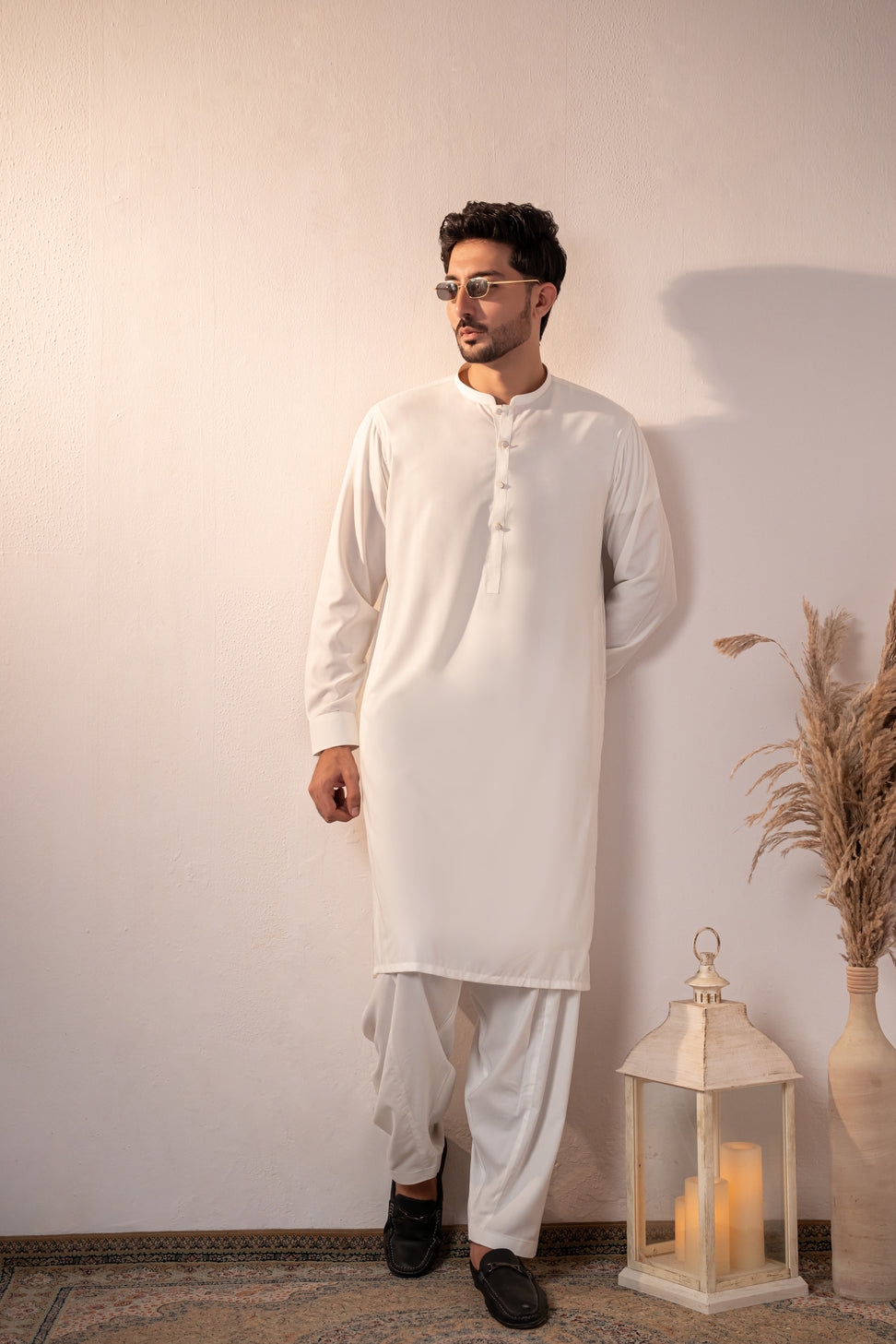 Off-White Plain Kurta Shalwar | KS-267