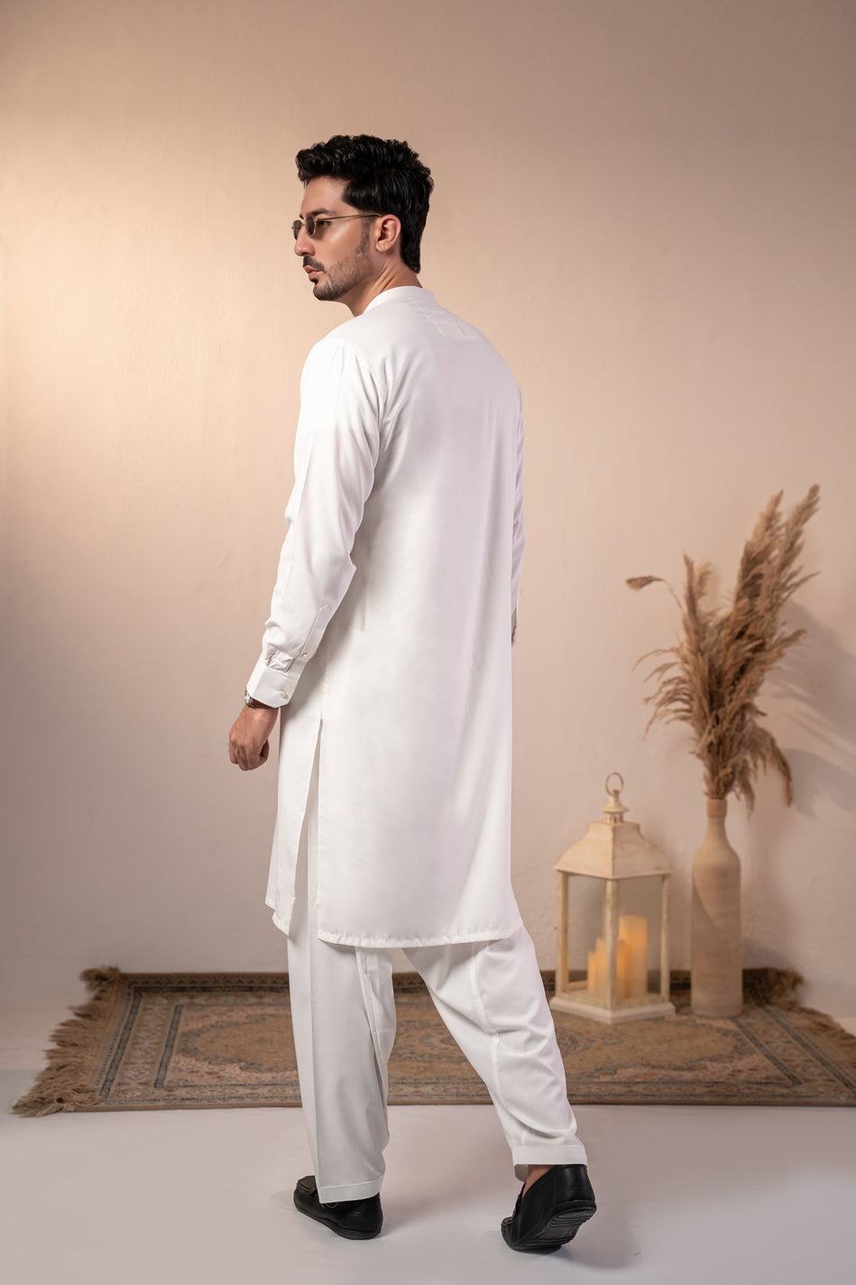 Off-White Plain Kurta Shalwar | KS-267