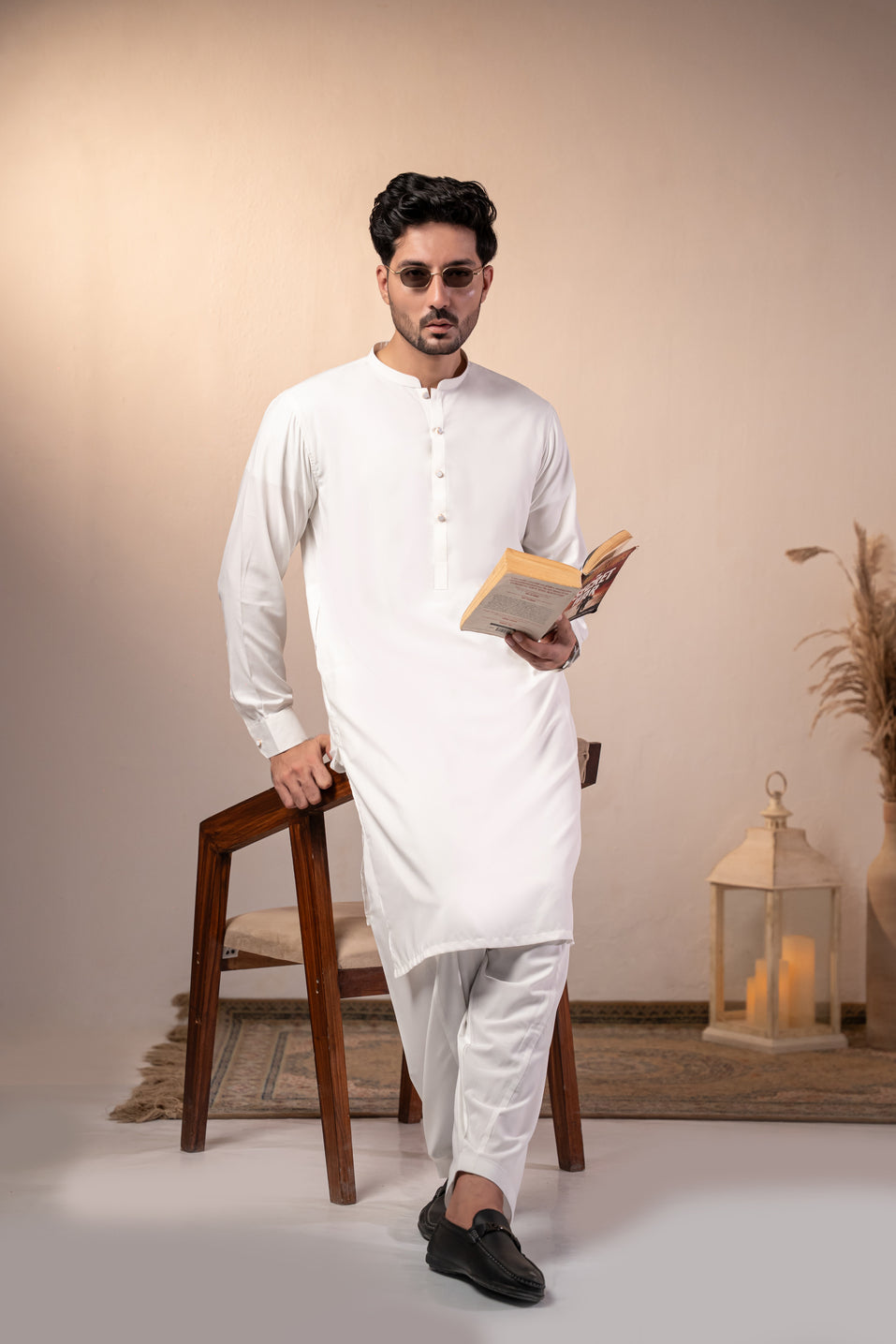 Off-White Plain Kurta Shalwar | KS-267