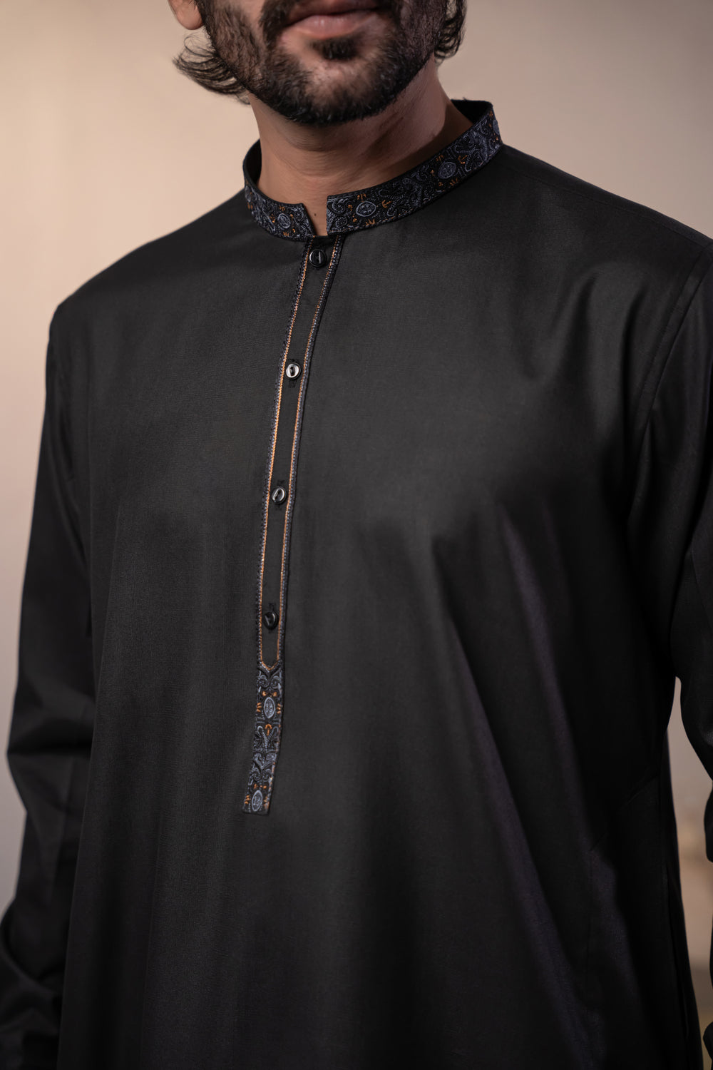 Black Emb Kurta Shalwar