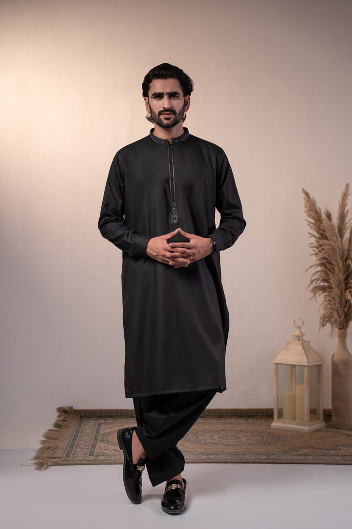 Black Emb Kurta Shalwar