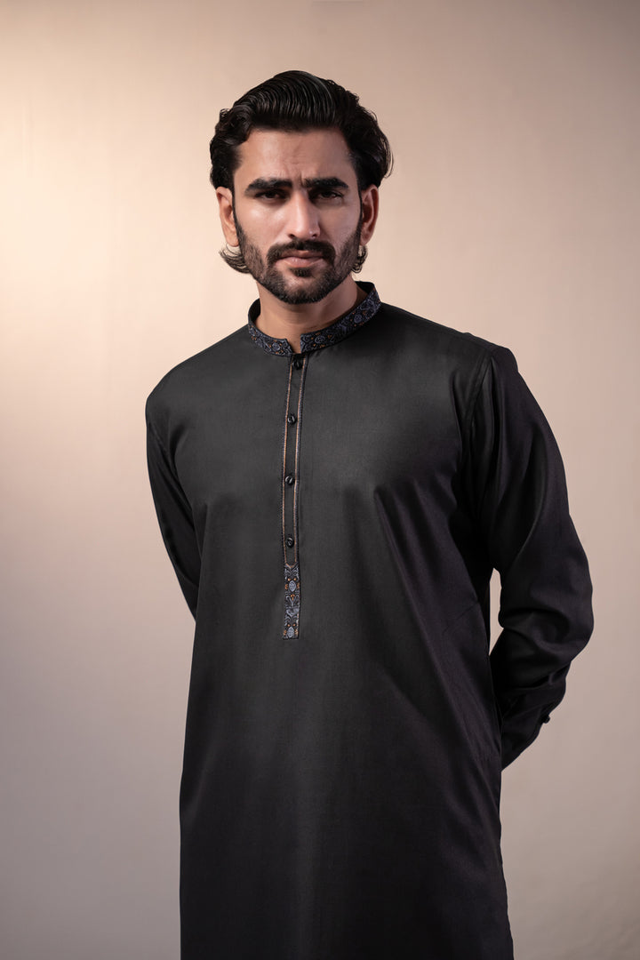Black Emb Kurta Shalwar