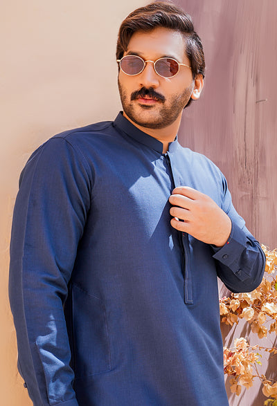 Turquoise Self Kurta Shalwar | ADKS-076 - Al-Deebaj