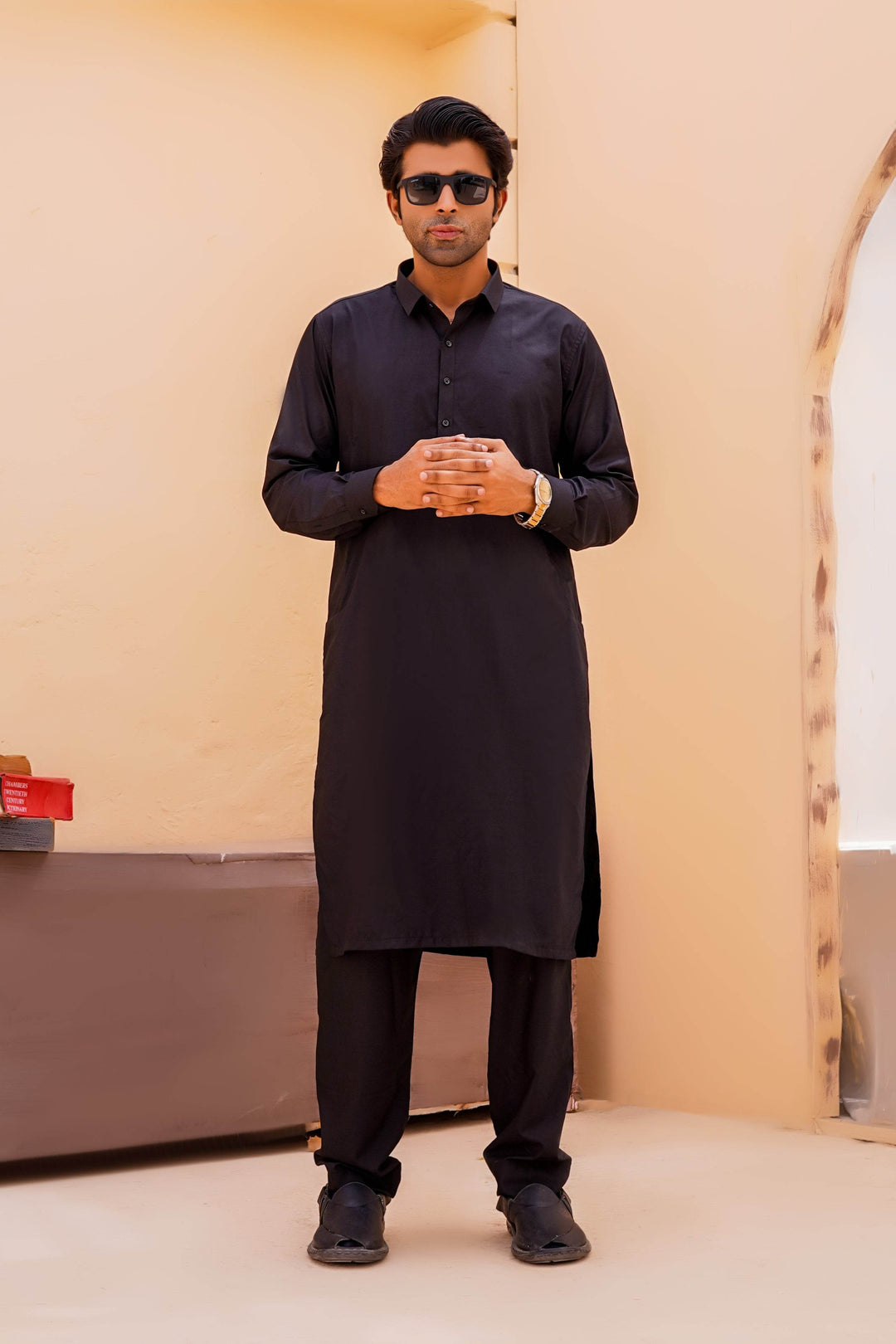Maroon Self Kurta Shalwar | ADKS-081 - Al-Deebaj
