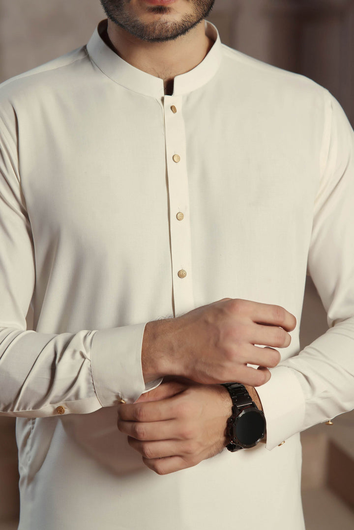 Nayab Cream Kurta Shalwar | ADKS-087 - Al-Deebaj