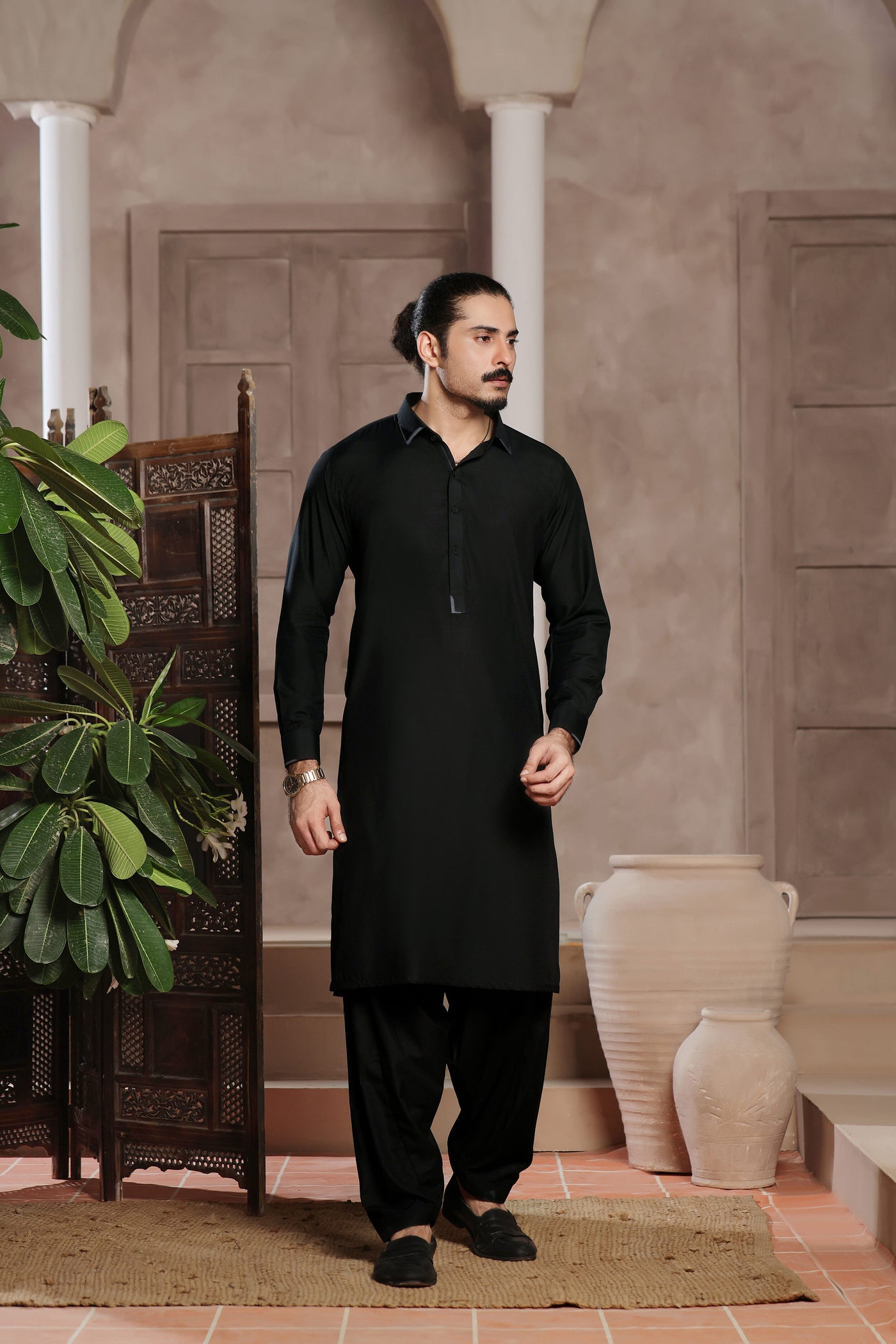 Black Self Kurta Shalwar | ADKS-097