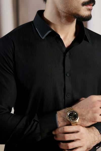 Black Self Kurta Shalwar | ADKS-097