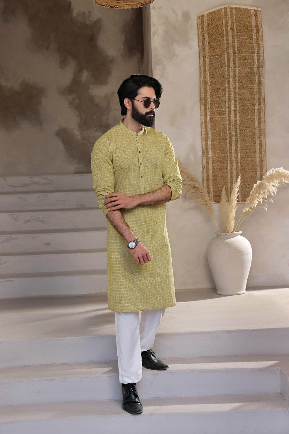 Khaaki Printed Kurta | ADKR-024 - Al-Deebaj