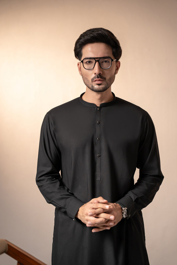Black Plain Kurta Shalwar| KS-266