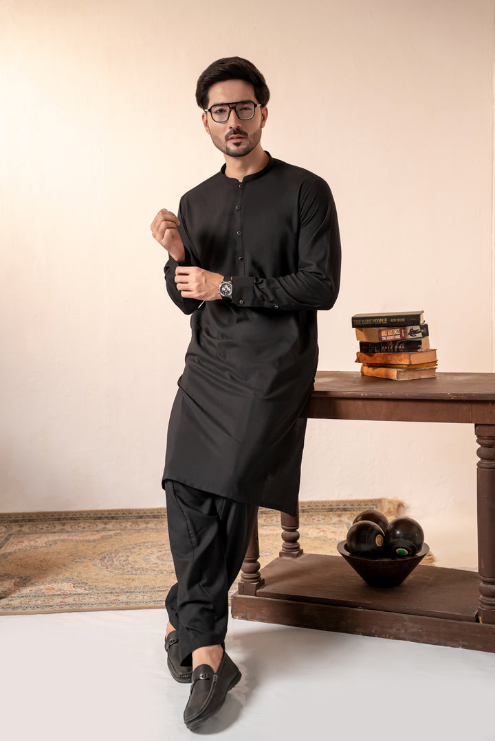 Black Plain Kurta Shalwar| KS-266