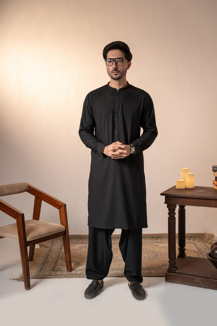 Black Plain Kurta Shalwar| KS-266