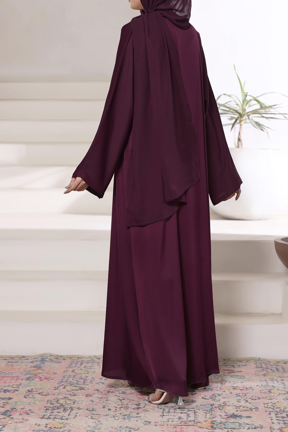 Maroon Front Open Gown