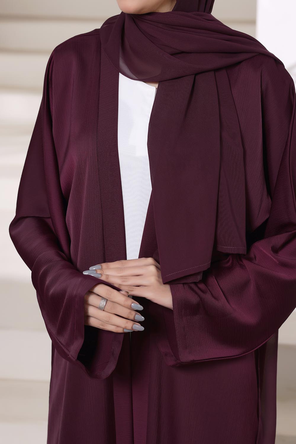 Maroon Front Open Gown