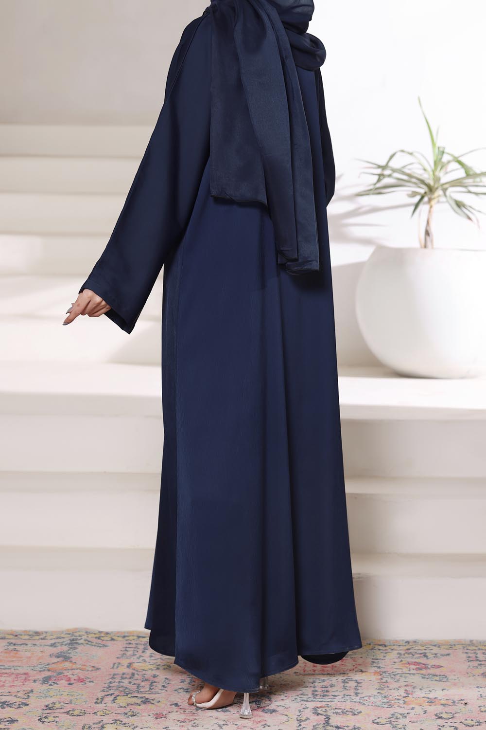 Navy Blue Front Open Gown