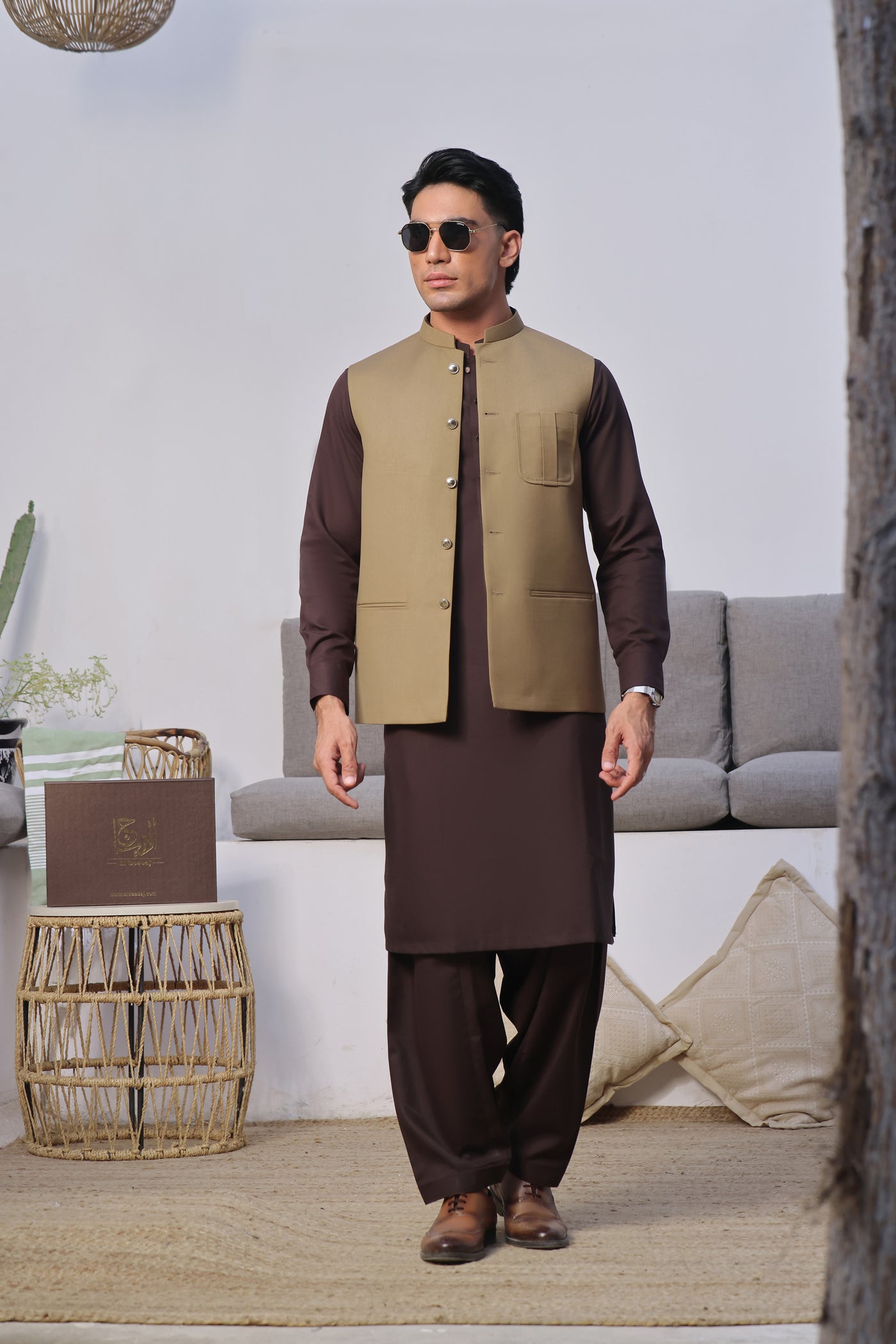 Camel Naqsh Waist-Coat | RWC-P65