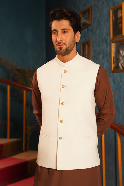 White Faris Waist-Coat - Al-Deebaj