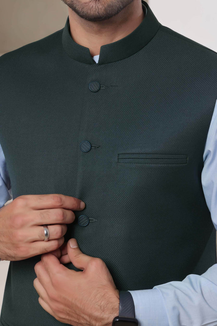 Sea Green Waist Coat - Al-Deebaj