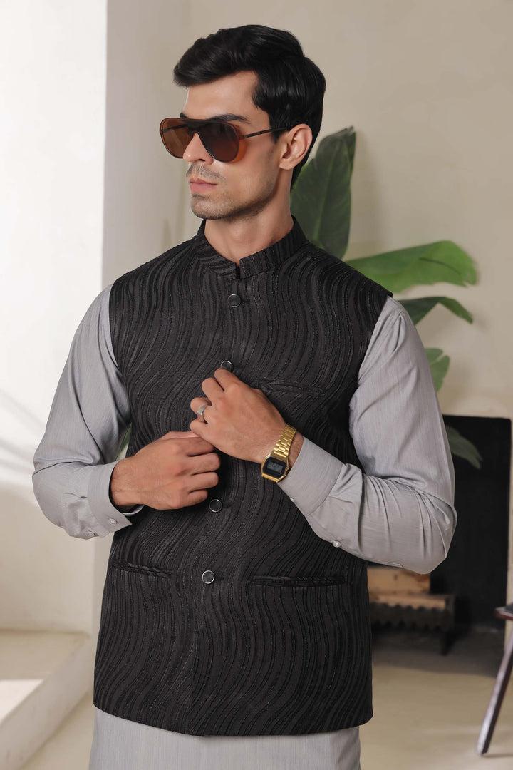 Black Formal Waist Coat | P97