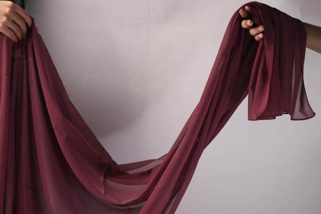 Chiffon Red Stole - Al-Deebaj
