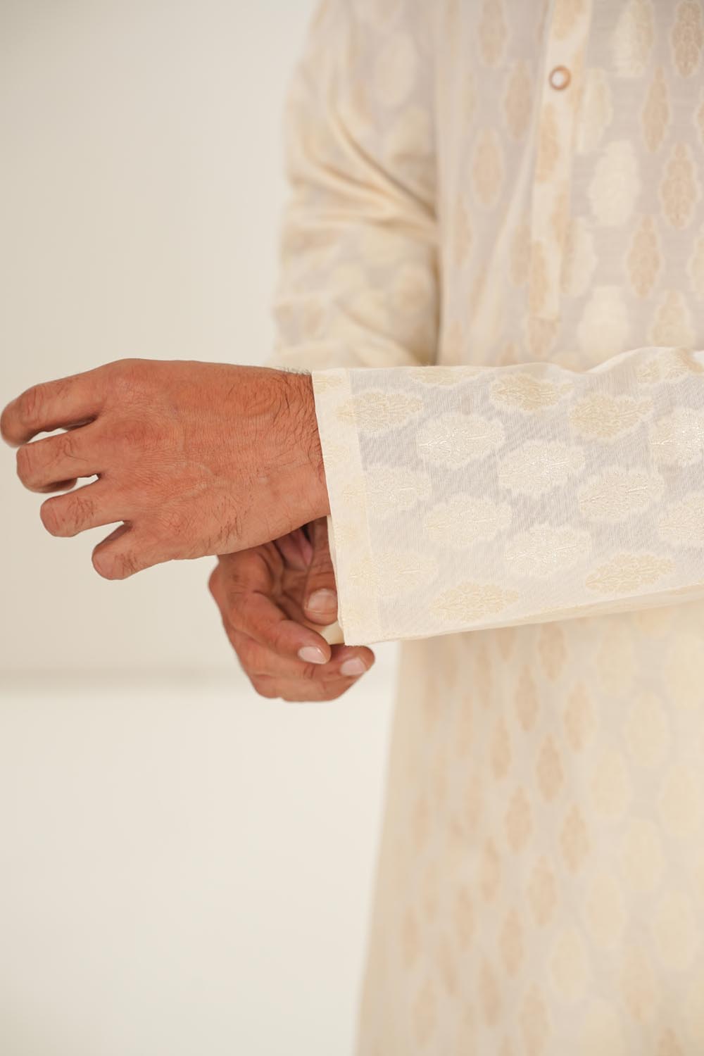 Cream Plain Kurta Pajama | KP-044