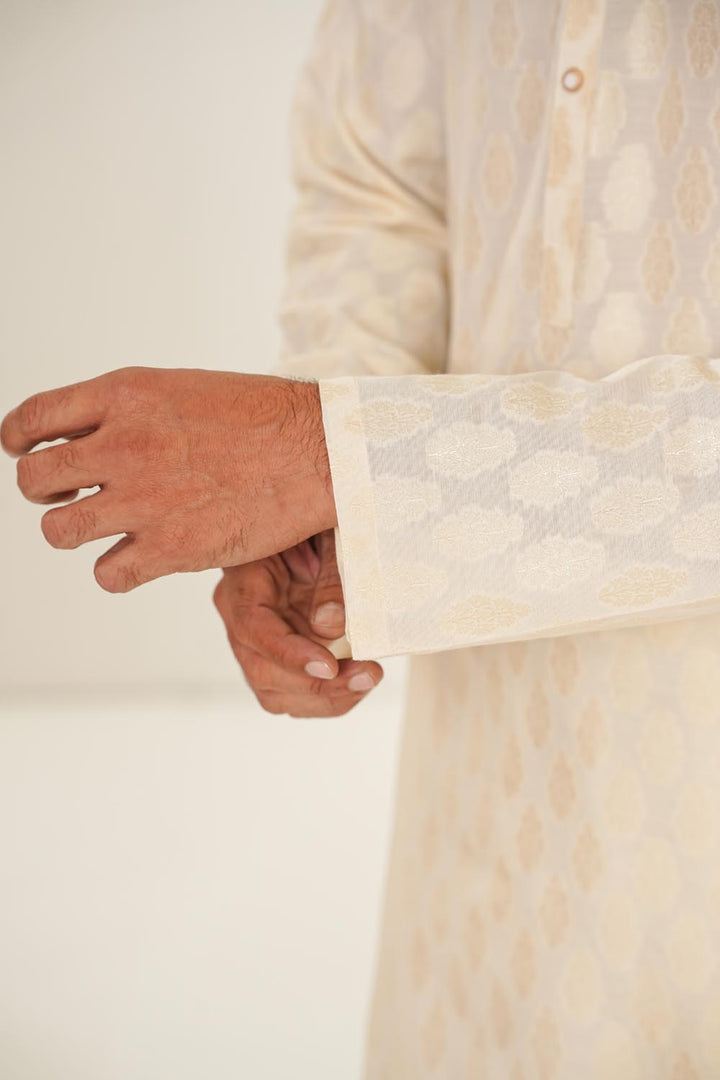 Cream Plain Kurta Pajama | KP-044