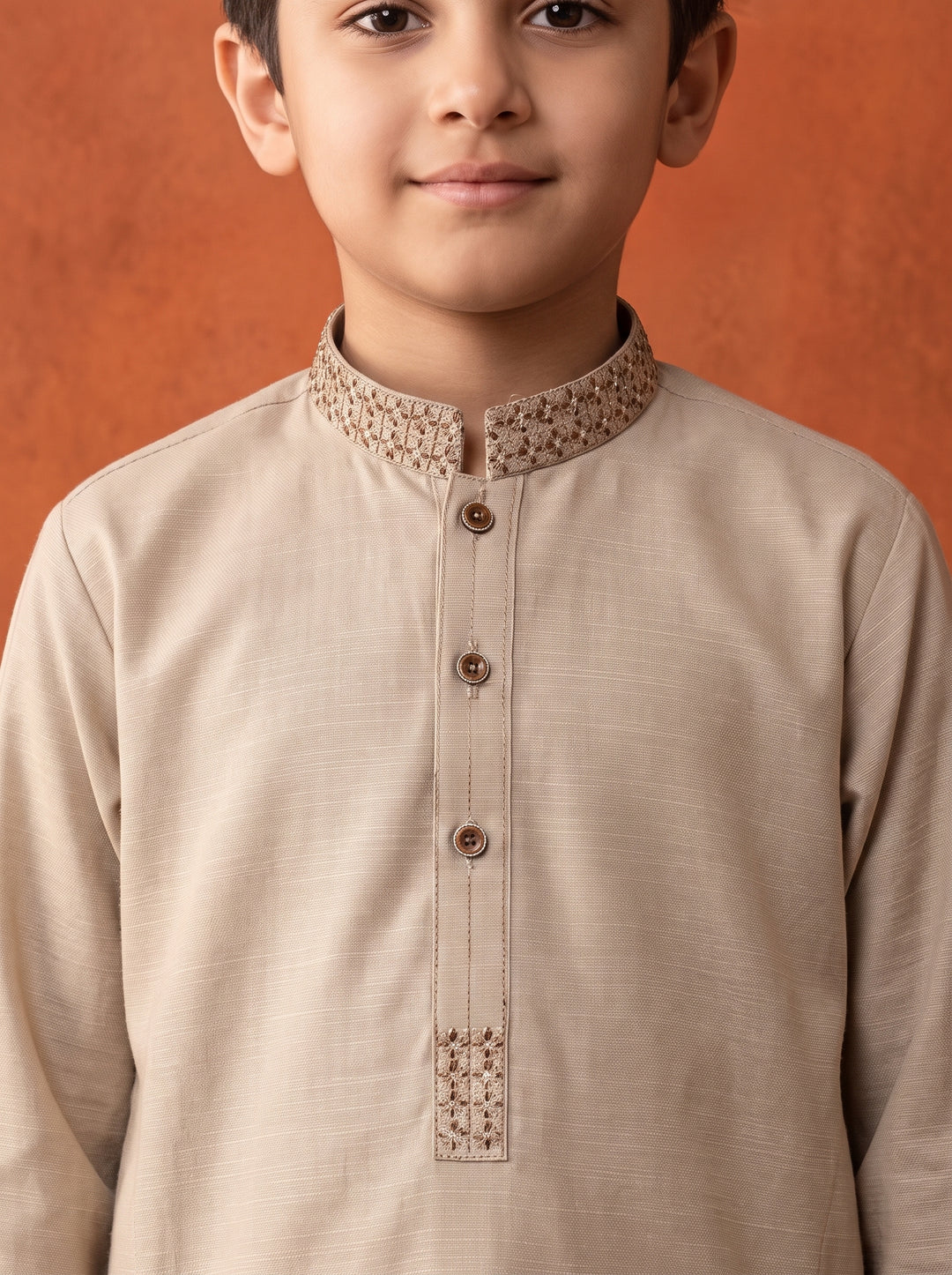 Embroidered Golden Brown Kurta Shalwar | KDS-49
