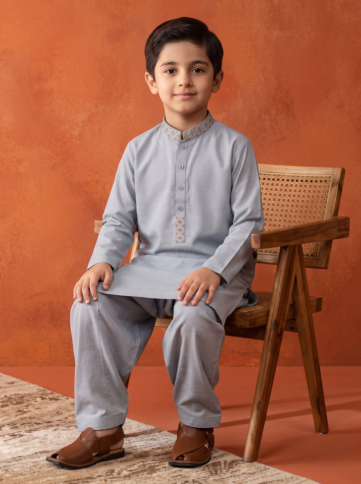 Sky Blue Emb Kurta Shalwar | KDS-51