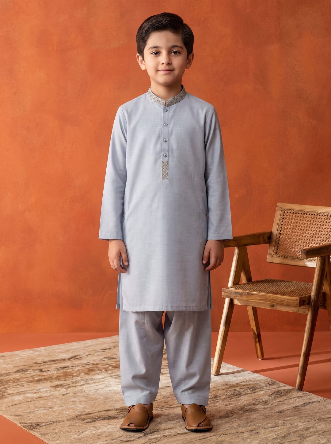 Sky Blue Emb Kurta Shalwar | KDS-51