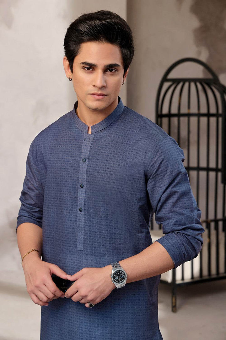 Blue Printed Kurta | ADKR-025 - Al-Deebaj