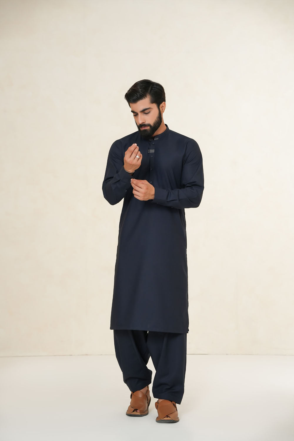 Navy Design Kurta Shalwar | KS-195