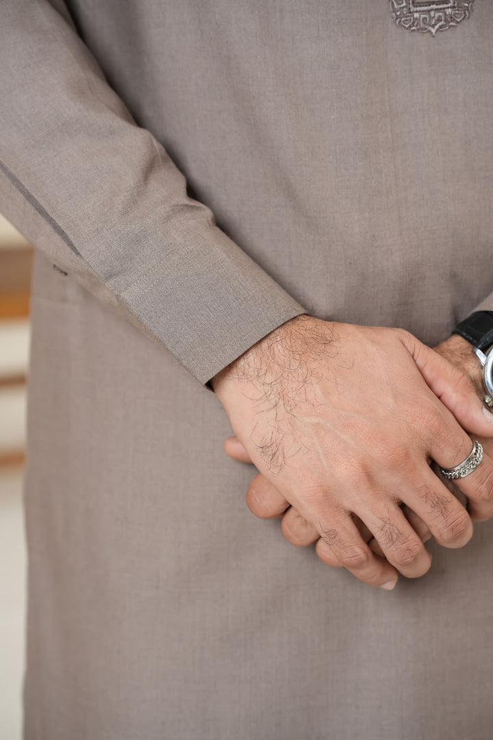 Brown Emb Kurta Shalwar | KS-201