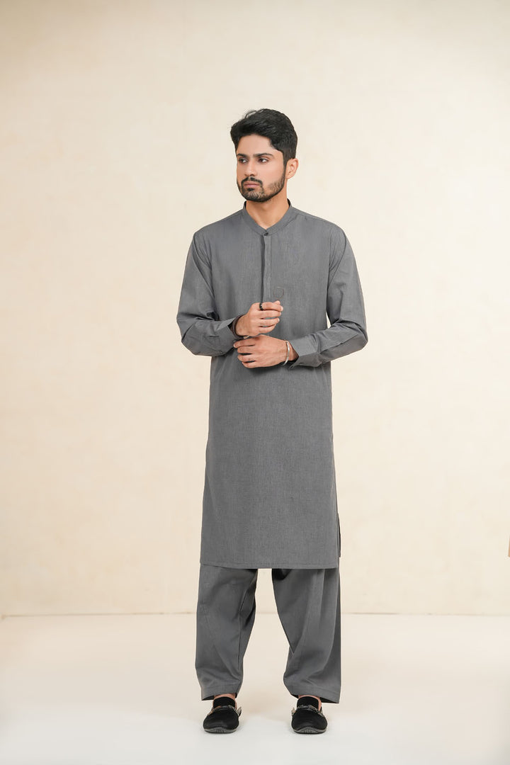 Grey Des Kurta Shalwar | KS-206