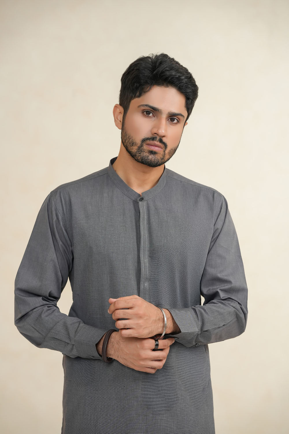Grey Des Kurta Shalwar | KS-206