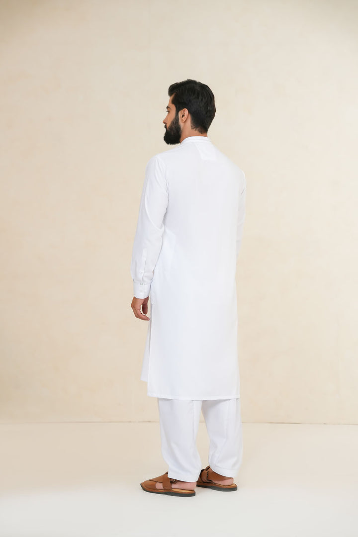 White Des Kurta Shalwar | KS-207