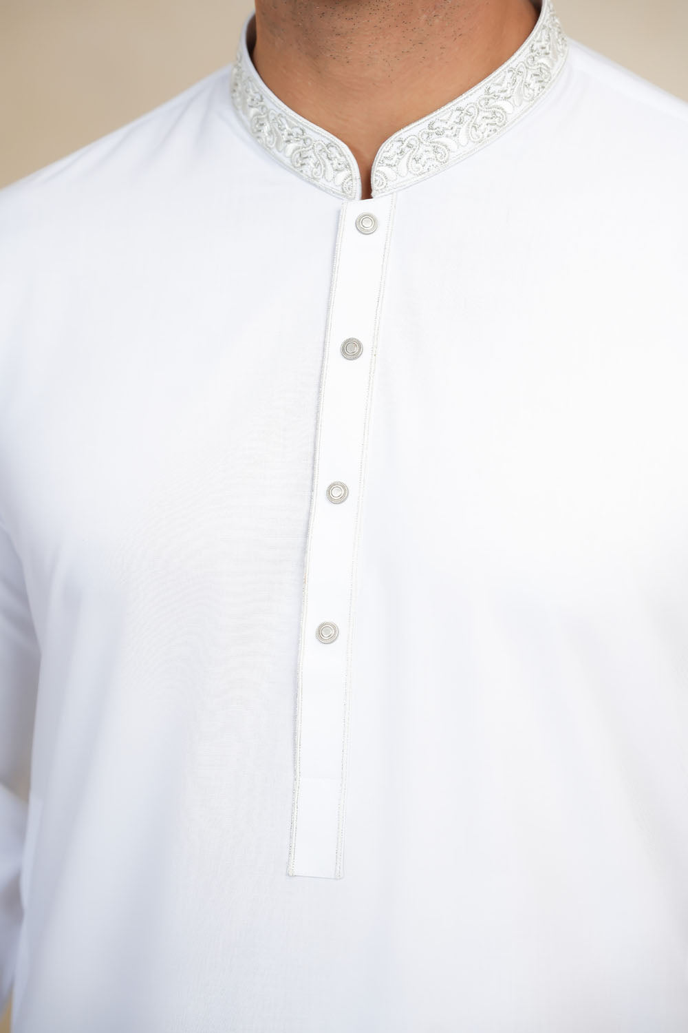 White Emb Kurta Shalwar | KS-208