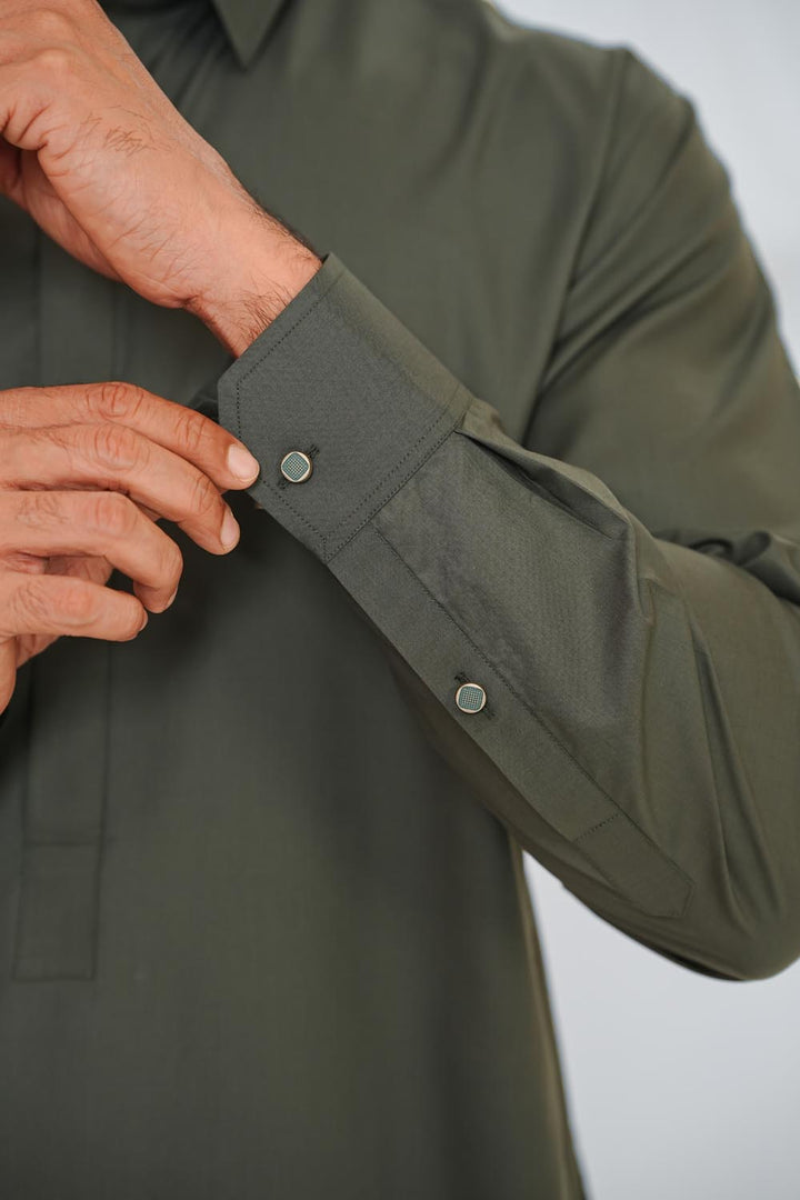 Green Plain Kurta Shalwar | KS-217