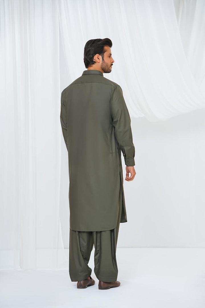 Green Plain Kurta Shalwar | KS-217