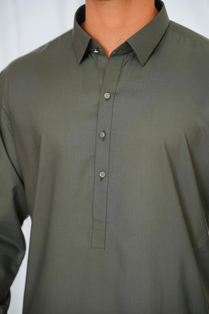 Green Plain Kurta Shalwar | KS-217