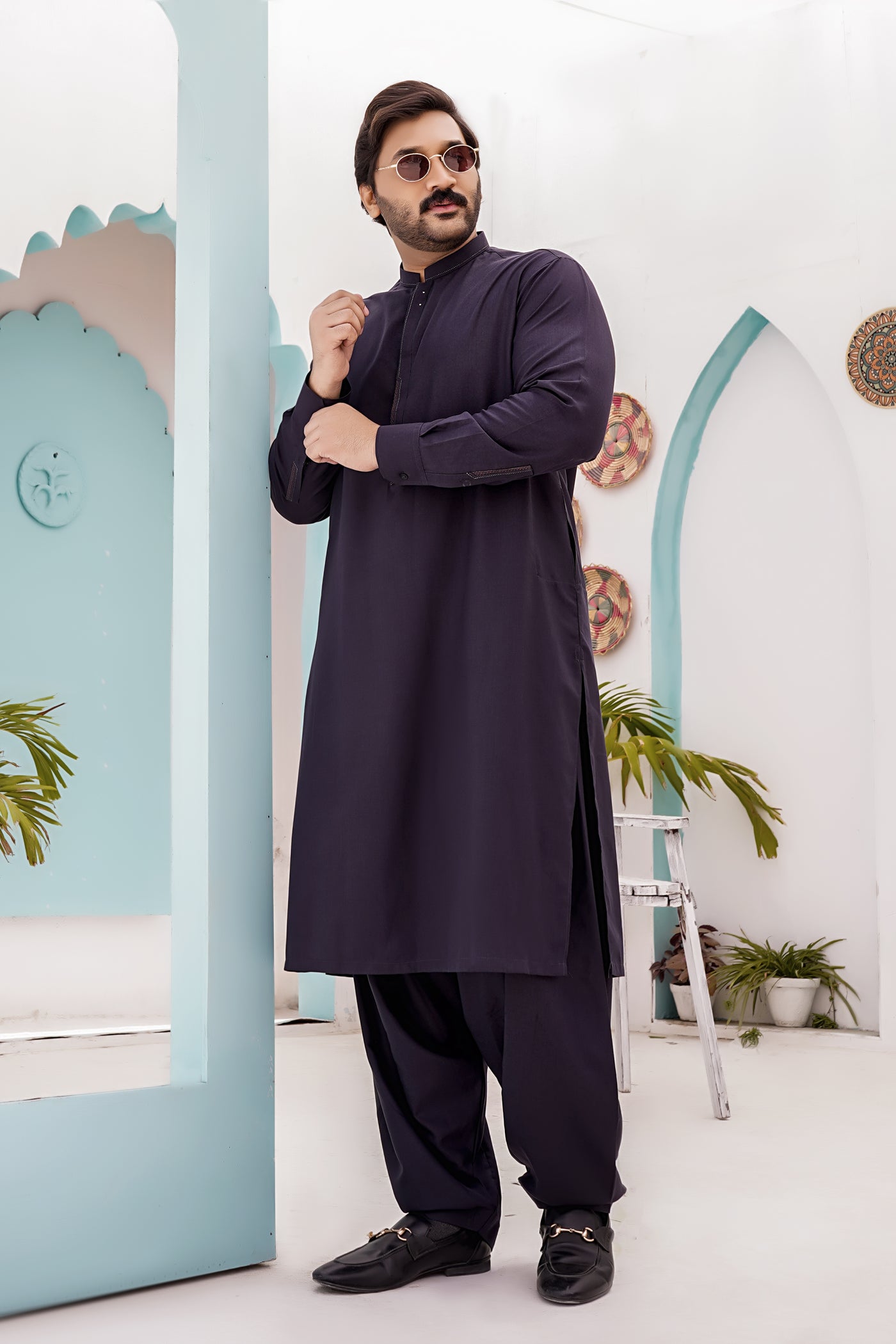 Purple Self Kurta Shalwar | ADKS-078