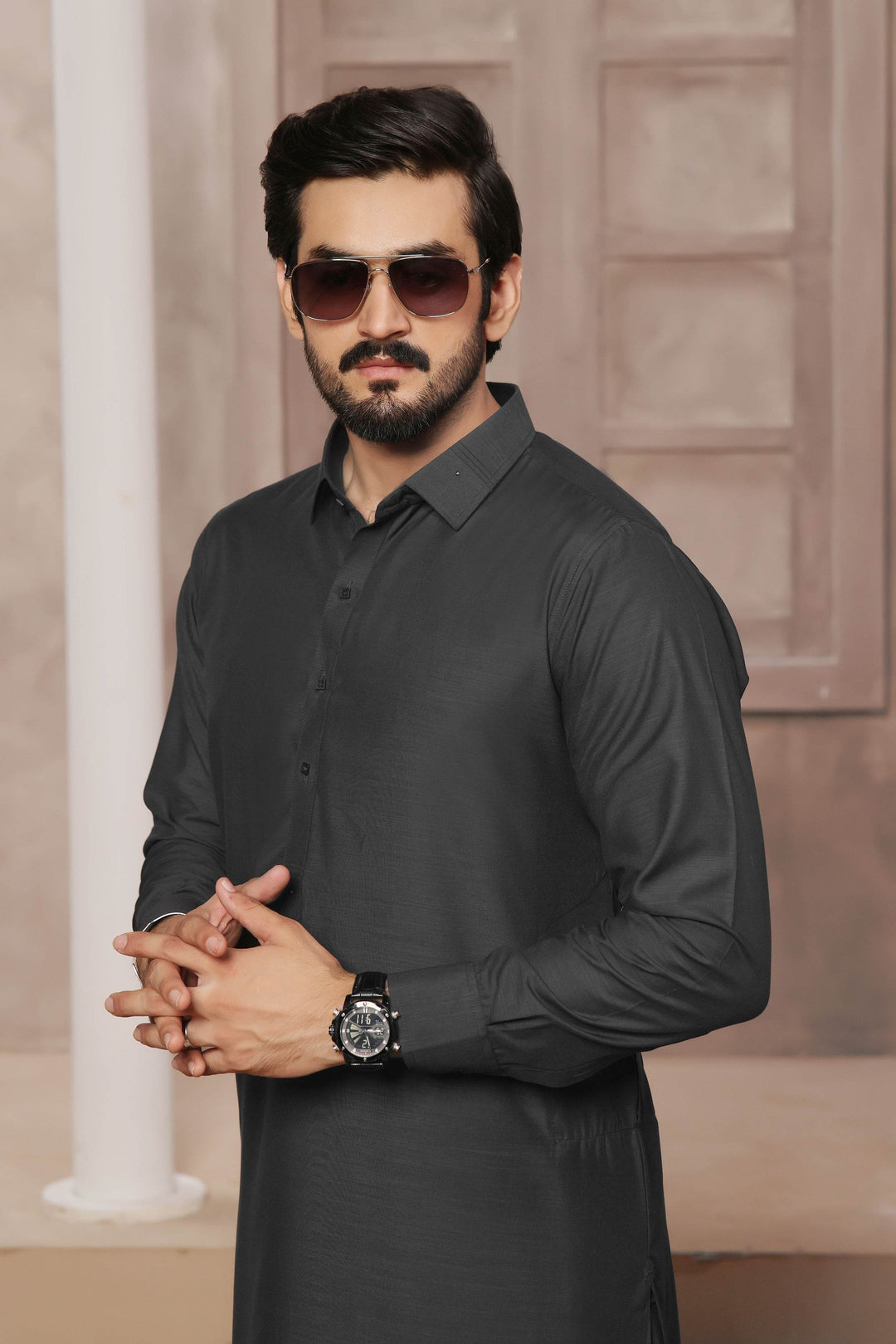 Steel Grey Kurta Shalwar | ADKS-093 - Al-Deebaj