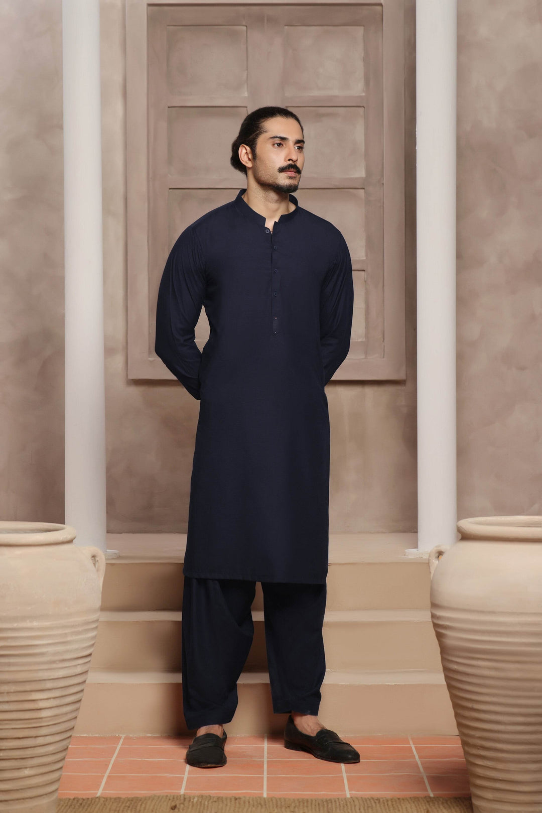 Navy Self Kurta Shalwar | ADKS-094 - Al-Deebaj