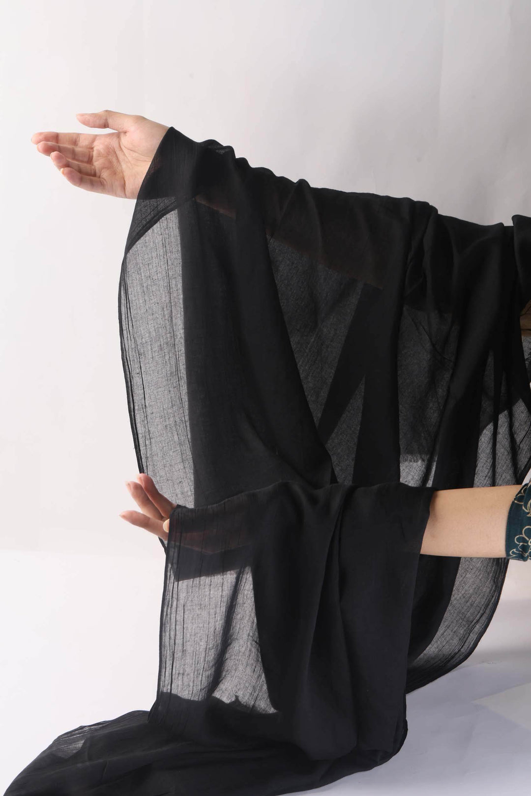 Lawn Basic Black Stole - Al-Deebaj